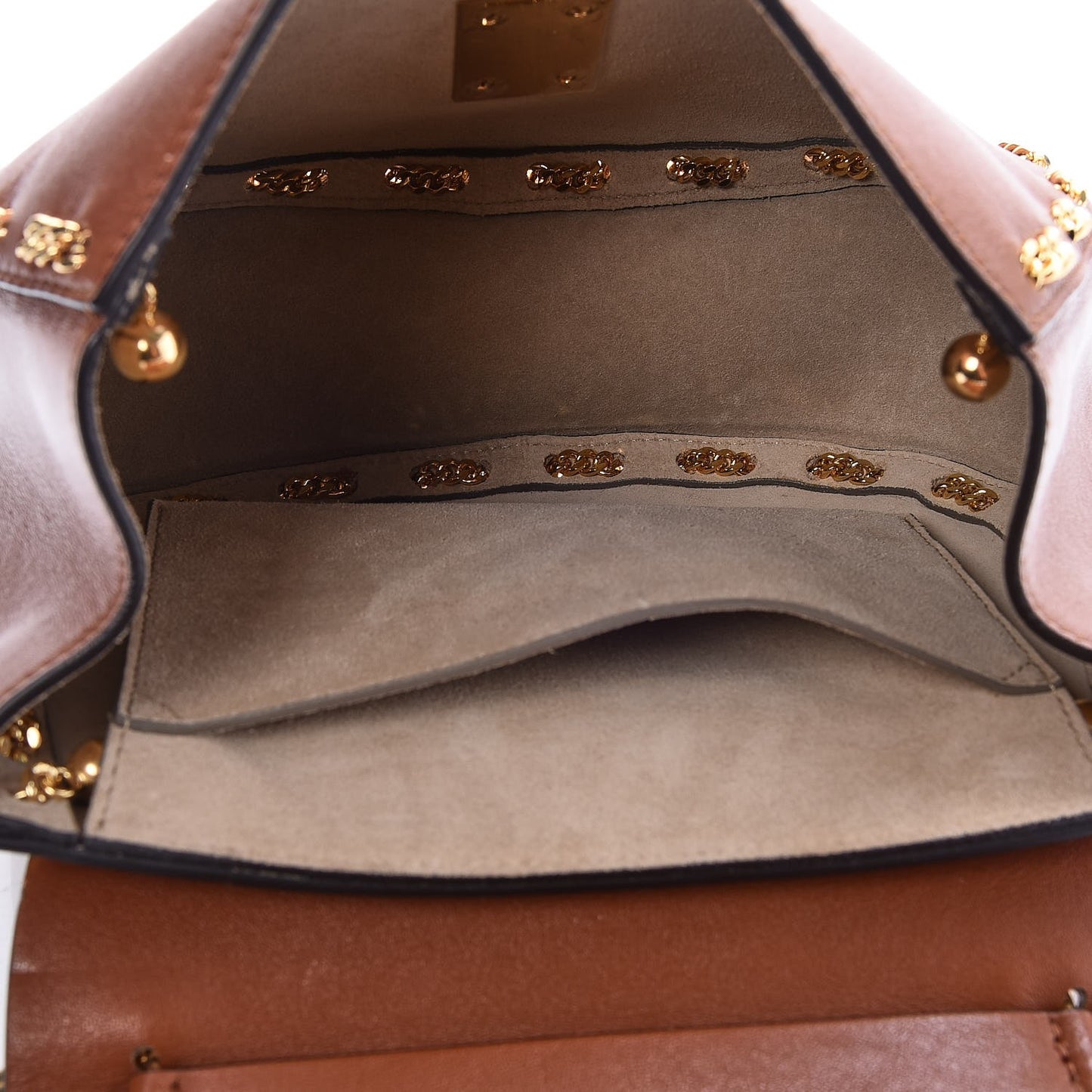 Calfskin Drew Chain Shoulder Bag Tobacco