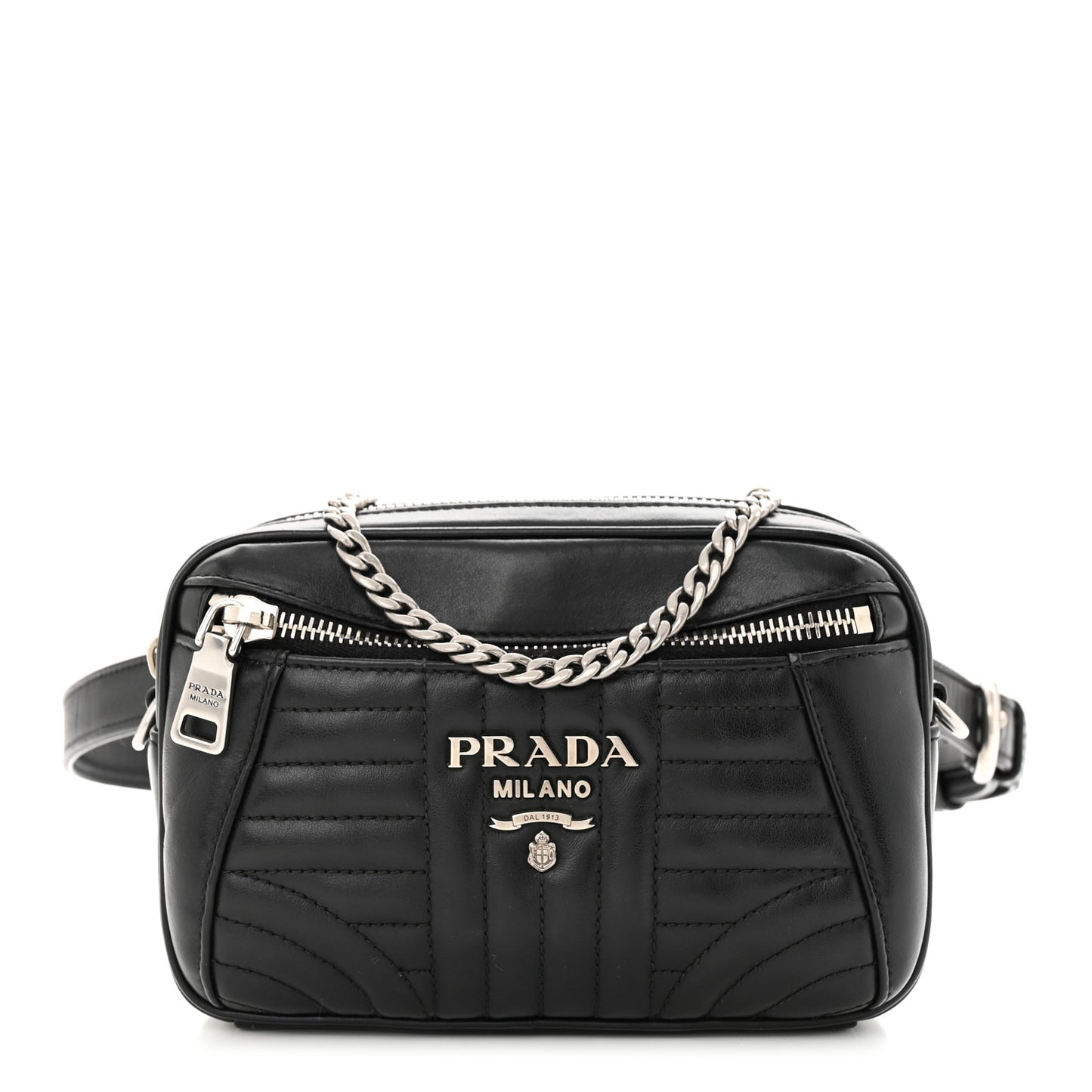 Soft Calfskin Impunture Diagramme Belt Bag Black