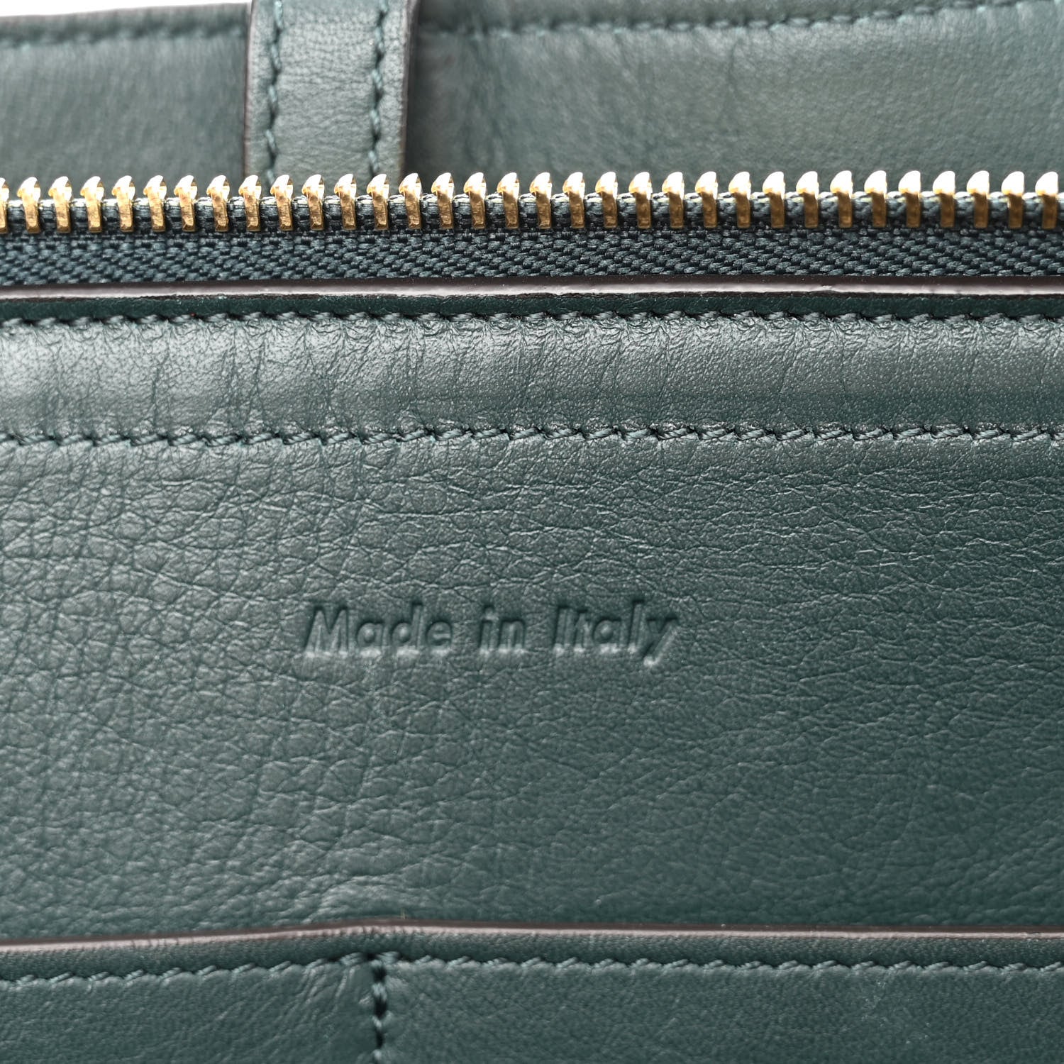 Celine Smooth Calfskin Medium Tri-Fold Bag Bottle Green 7 of 12