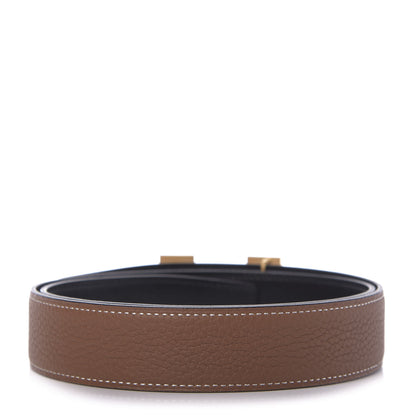 Hermes Box Togo 32mm H Belt 80 Black Gold 2 of 8