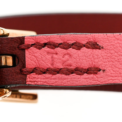 Hermes Swift Chamonix Behapi Double Tour Reversible Bracelet T2 Rose Azalee Gold 5 of 6
