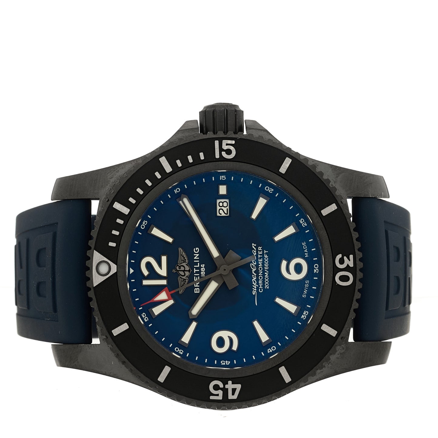 DLC Coated Stainless Steel Rubber 46mm Superocean Automatic Watch Blue M17368D71C1S1