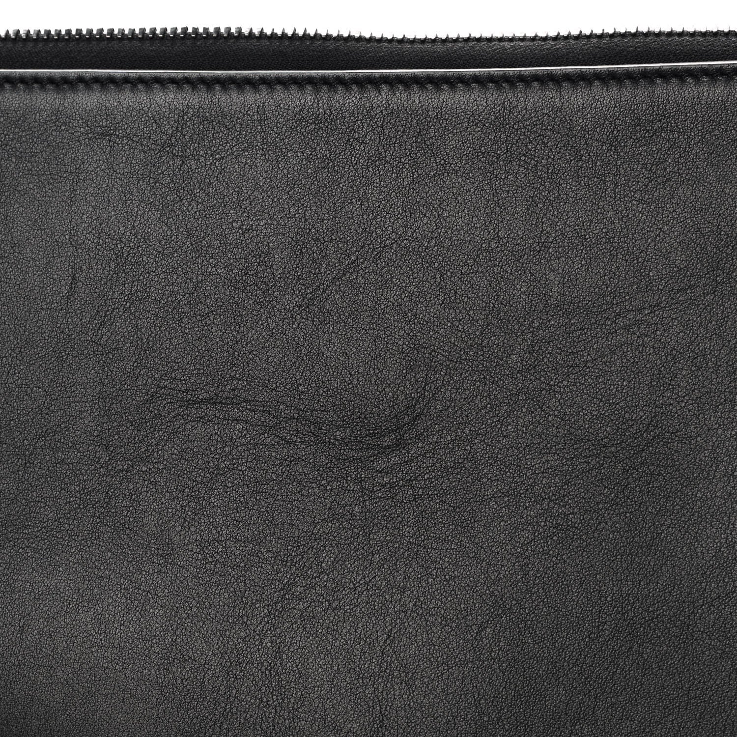 Christian Dior HOMME Calfskin Ribbed Document Holder Black 10 of 11