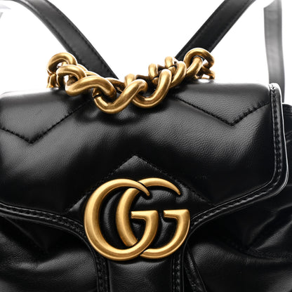 Gucci Nappa Chevron Matelasse GG Marmont Backpack Black 8 of 10