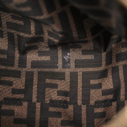 Fendi Fabric Jacquard FF 1974 Medium Trapezoid Beauty Pouch Tobacco Moro Black 10 of 11
