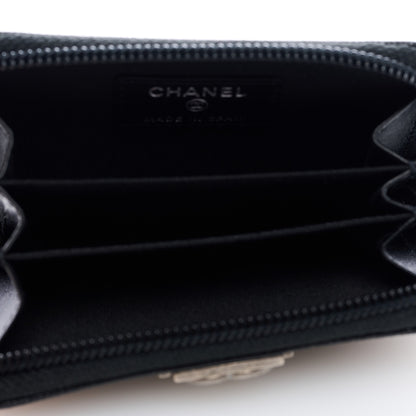 Chanel Caviar Quilted Boy Zip Around Coin Purse Wallet Black 5 of 7