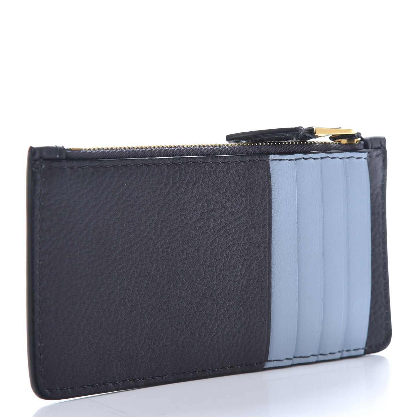 Grained Calfskin Two Tone Somerset Coin Case Card Holder Navy