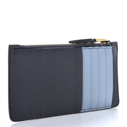 Burberry Grained Calfskin Two Tone Somerset Coin Case Card Holder Navy 3 of 6