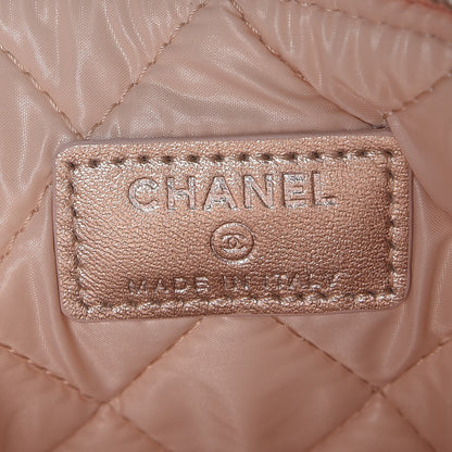 Chanel Metallic Lambskin Quilted Cosmetic Pouch Light Gold 6 of 8