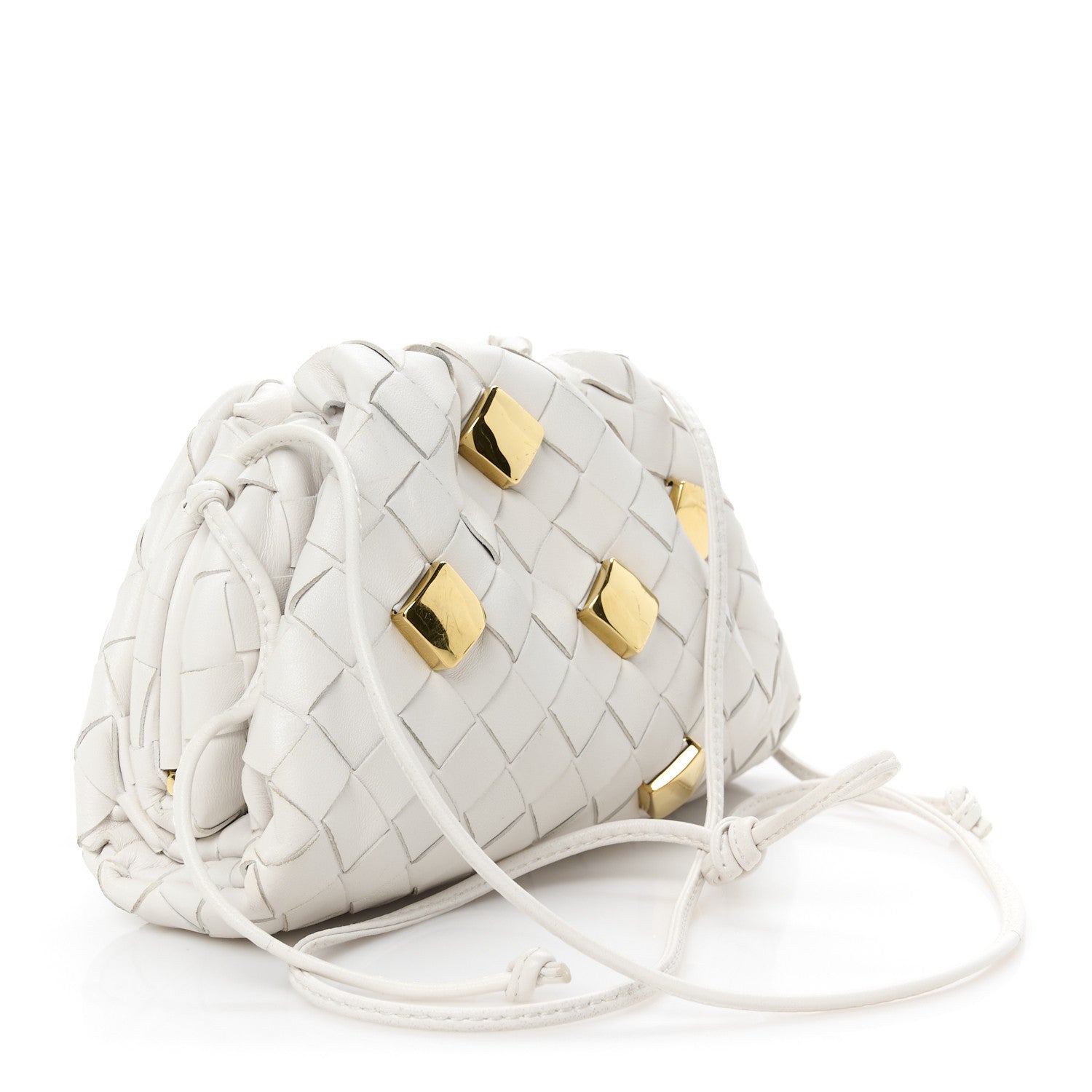 Bottega Veneta Nappa Intrecciato Studded The Mini Pouch Chalk 3 of 10