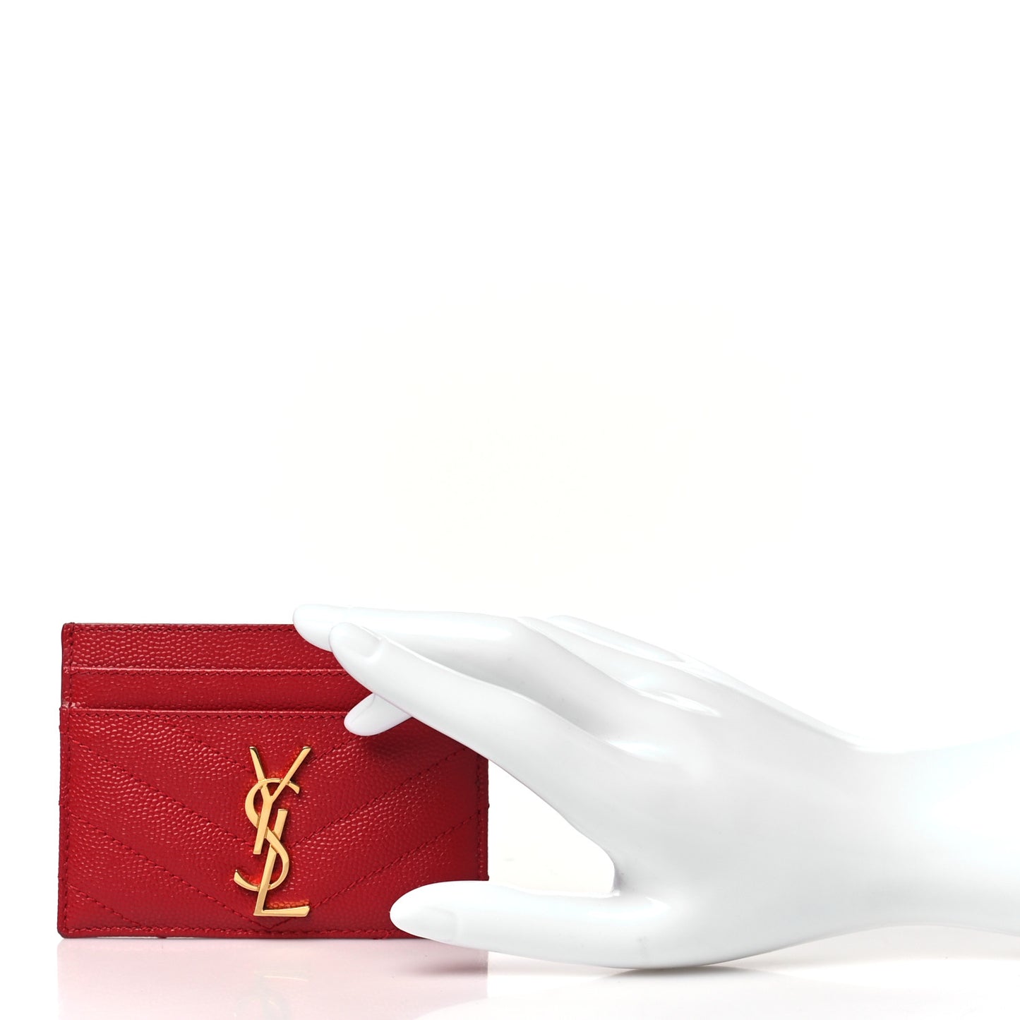 Grain De Poudre Matelasse Chevron Monogram Credit Card Case