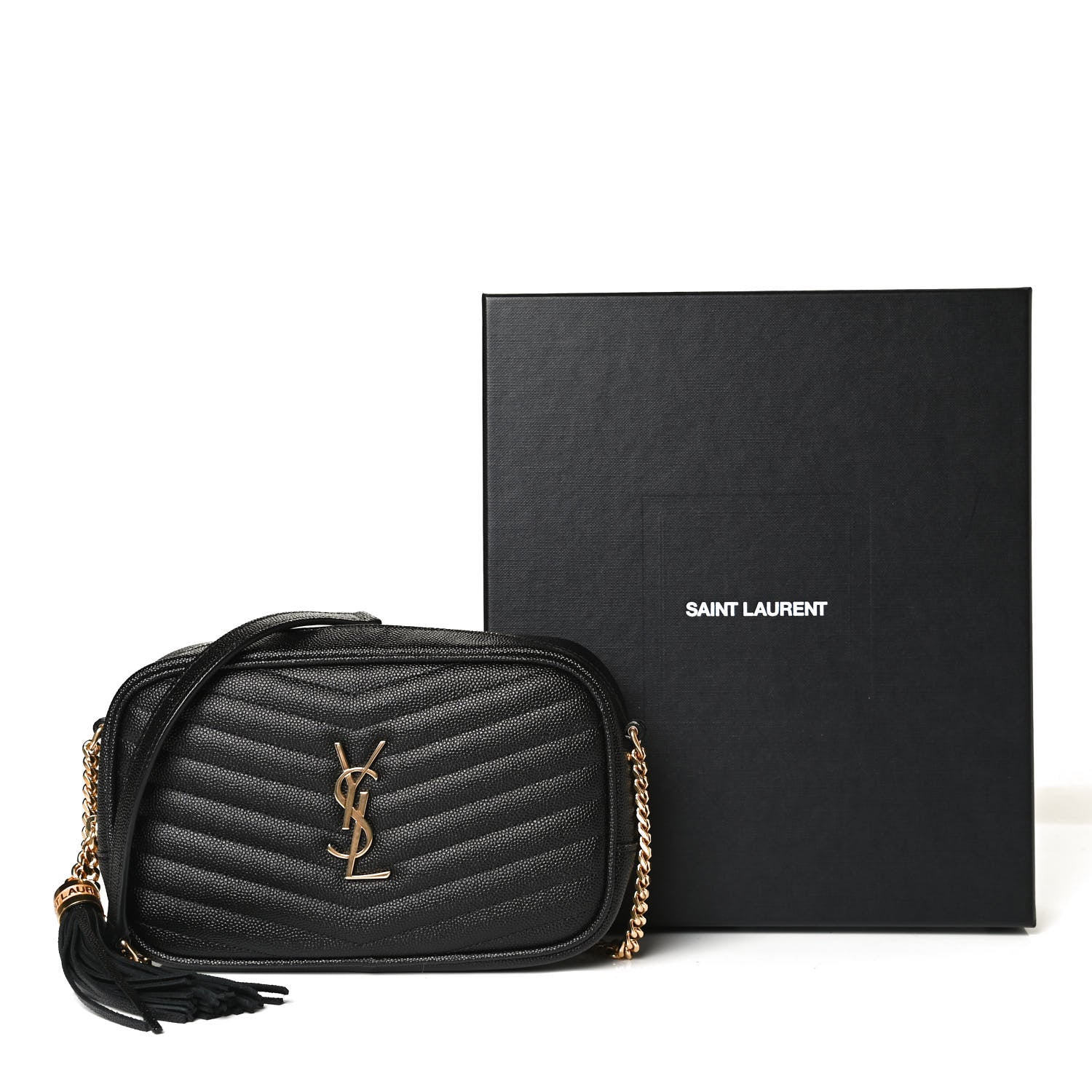 Saint Laurent Grain De Poudre Matelasse Monogram Mini Lou Camera Bag Black 13 of 13
