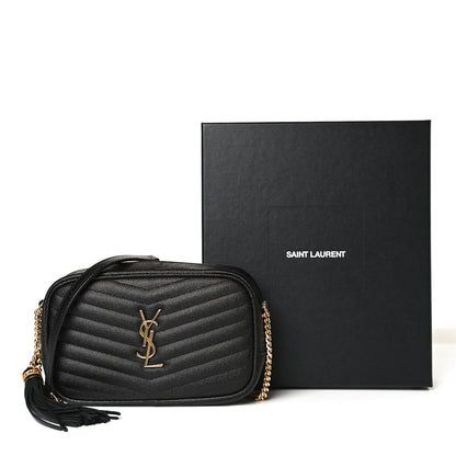 Saint Laurent Grain De Poudre Matelasse Monogram Mini Lou Camera Bag Black 13 of 13