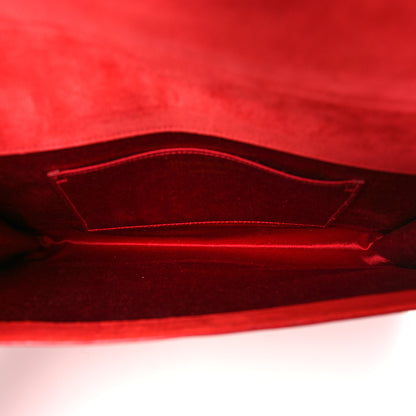 Saint Laurent Patent Monogram Large Belle De Jour Clutch Red 5 of 8