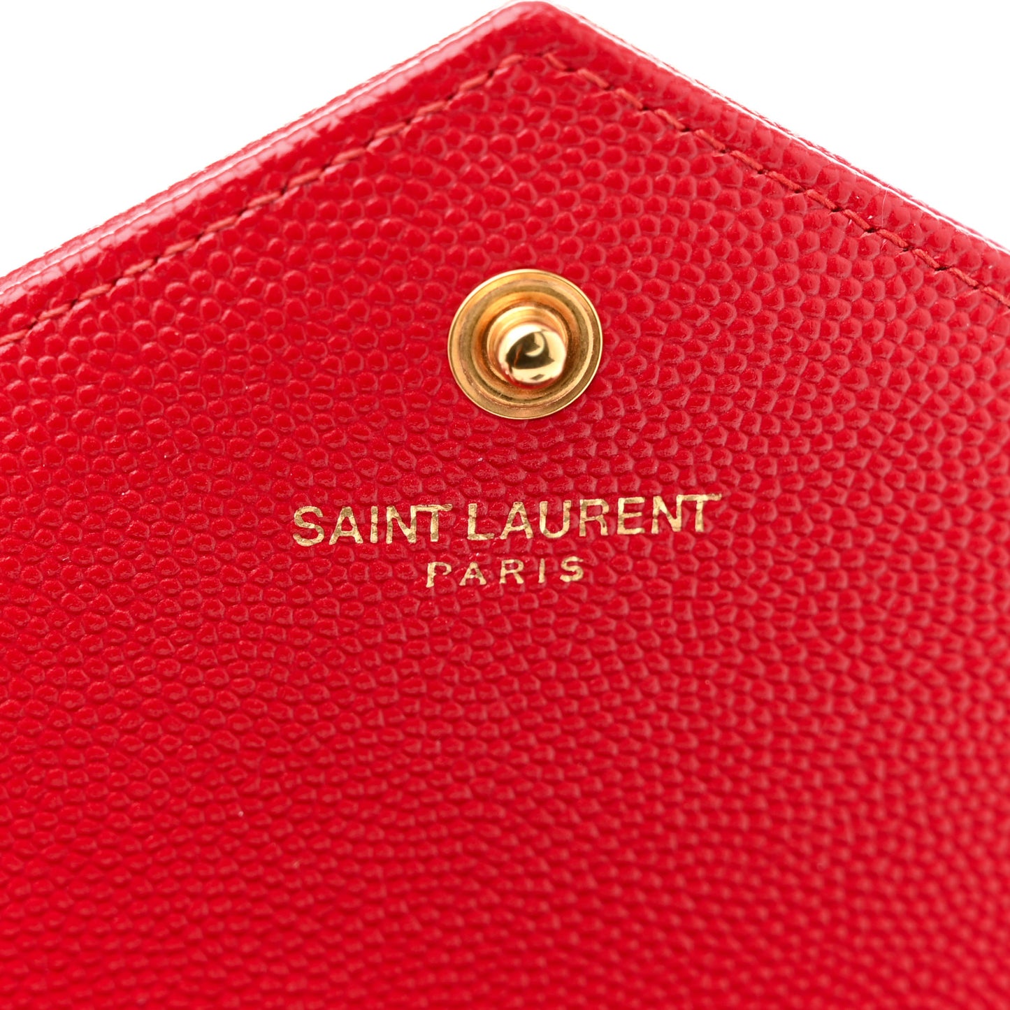 Grain De Poudre Matelasse Chevron Monogram Chain Wallet Red