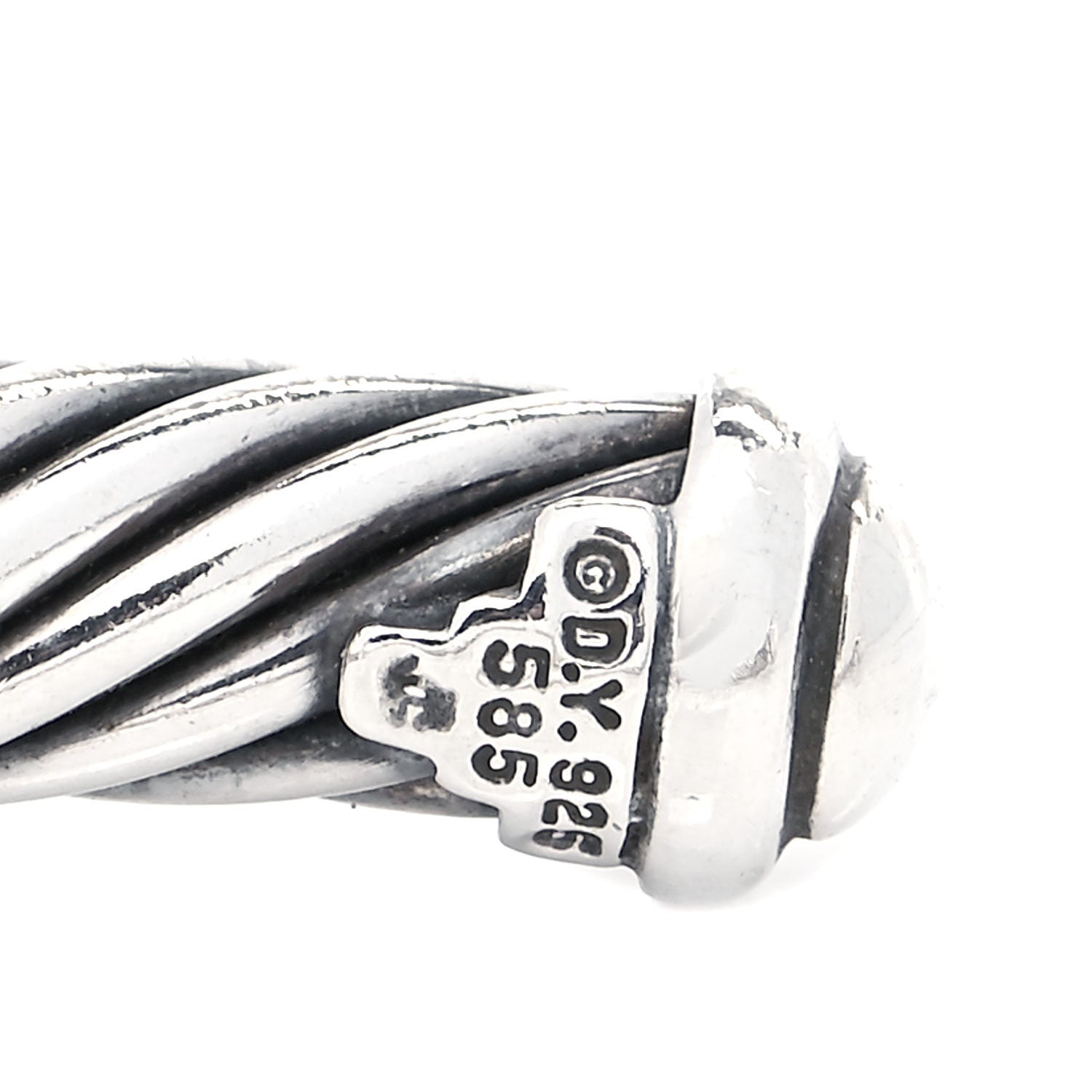 David Yurman Sterling Silver 14K Yellow Gold 7mm X Station Cable Bracelet 4 of 4