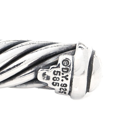 David Yurman Sterling Silver 14K Yellow Gold 7mm X Station Cable Bracelet 4 of 4
