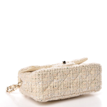 Chanel Tweed Quilted Mini Rectangular Flap Off White 4 of 15