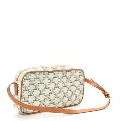 Celine Triomphe Canvas Calfskin Camera Shoulder Bag Green 3 of 9