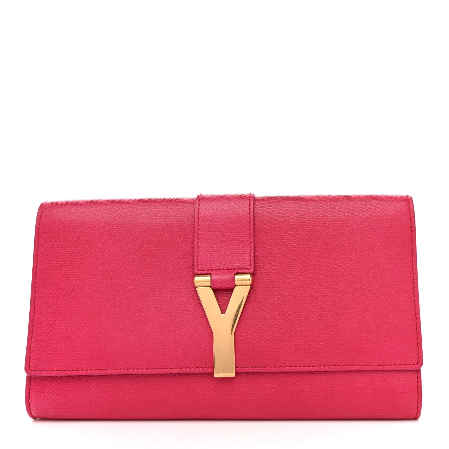 Saint Laurent Calfskin Classic Y Ligne Clutch Fuchsia 1 of 11