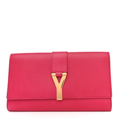 Saint Laurent Calfskin Classic Y Ligne Clutch Fuchsia 1 of 11