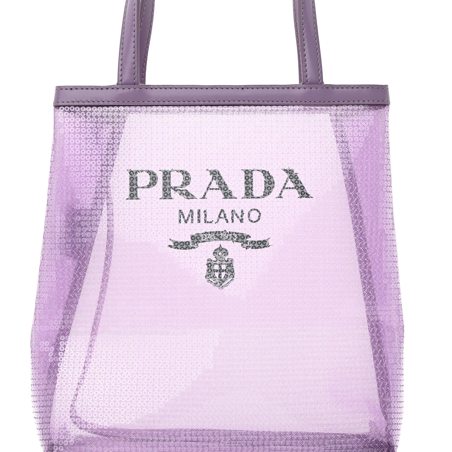 Prada Sequin Mesh Small Tote Bag Lilium 8 of 10