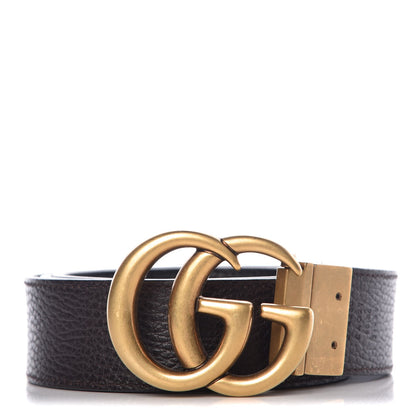 Gucci Calfskin Double G Reversible 37mm Belt 90 36 Black Cocoa 11 of 17