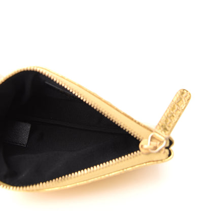 Chanel Metallic Calfskin Crocodile Embossed Cocodile Cosmetic Case Gold 5 of 7