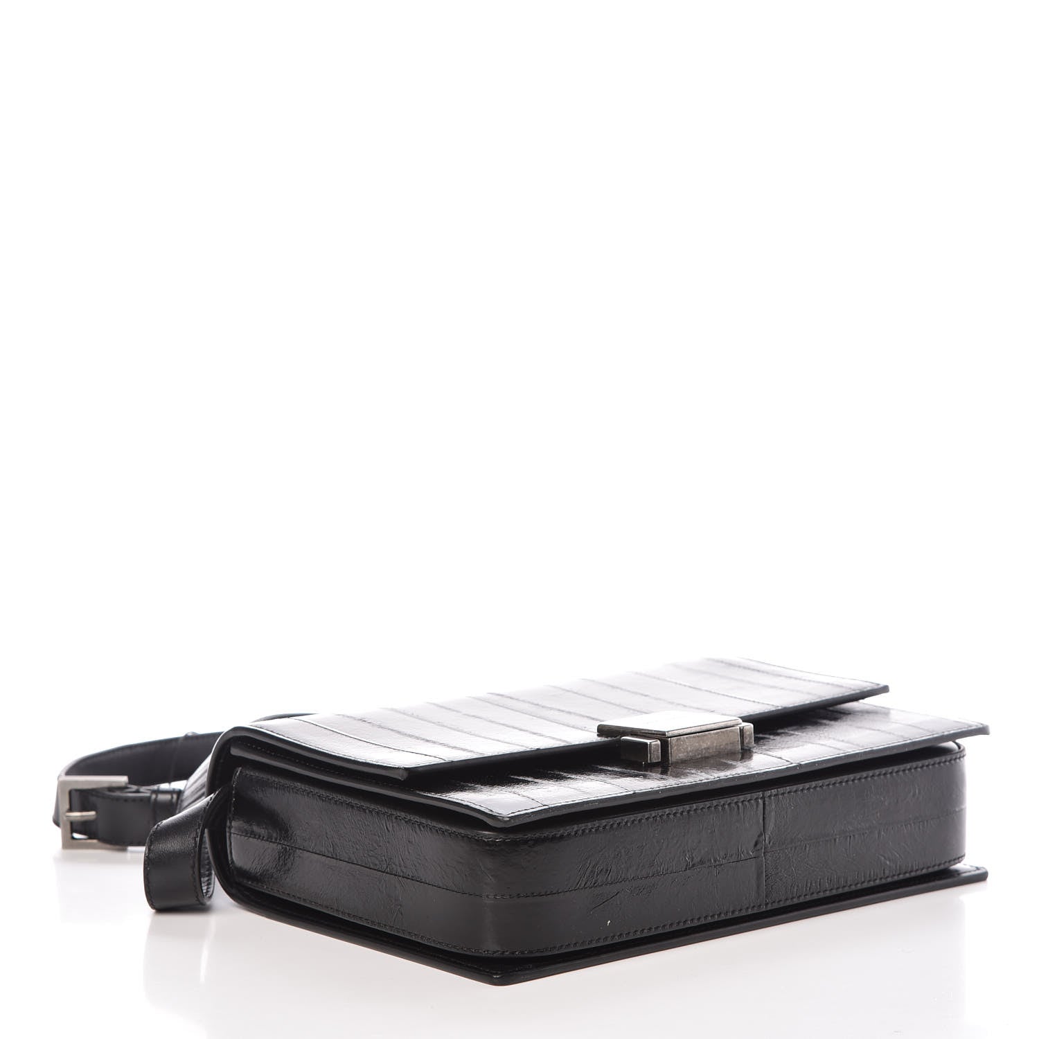Saint Laurent Shiny Soft Calfskin Anguille Medium Bellechasse Black 4 of 10