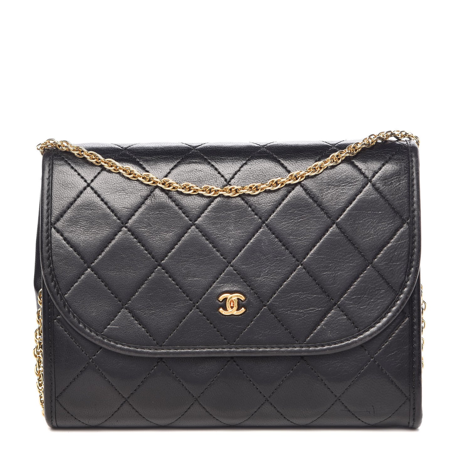 Lambskin Quilted Mini Evening Flap Black