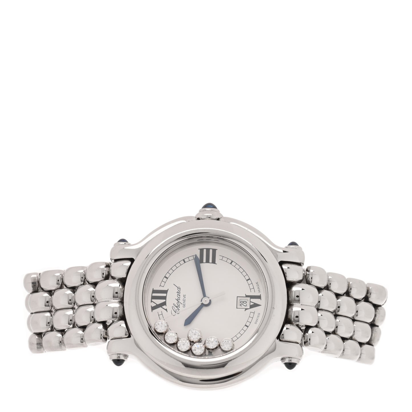 Stainless Steel 7 Diamond 32mm Happy Sport Quartz Watch