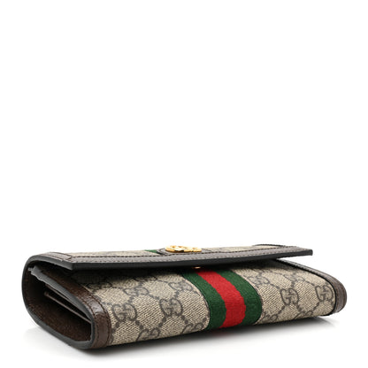Gucci GG Supreme Monogram Web Ophidia Continental Wallet Brown 10 of 13