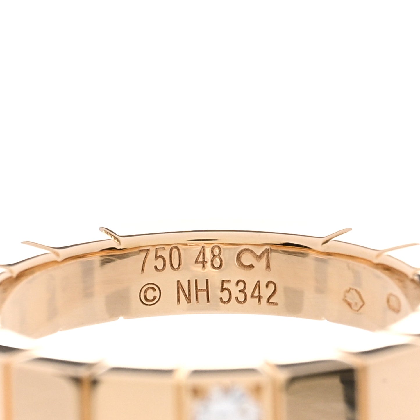 18K Yellow Gold Diamond Lanieres Ring 48 4.5