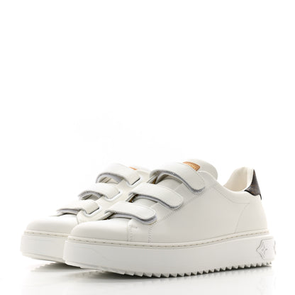 Louis Vuitton Lambskin Monogram Time Out Sneakers 39 White 3 of 10