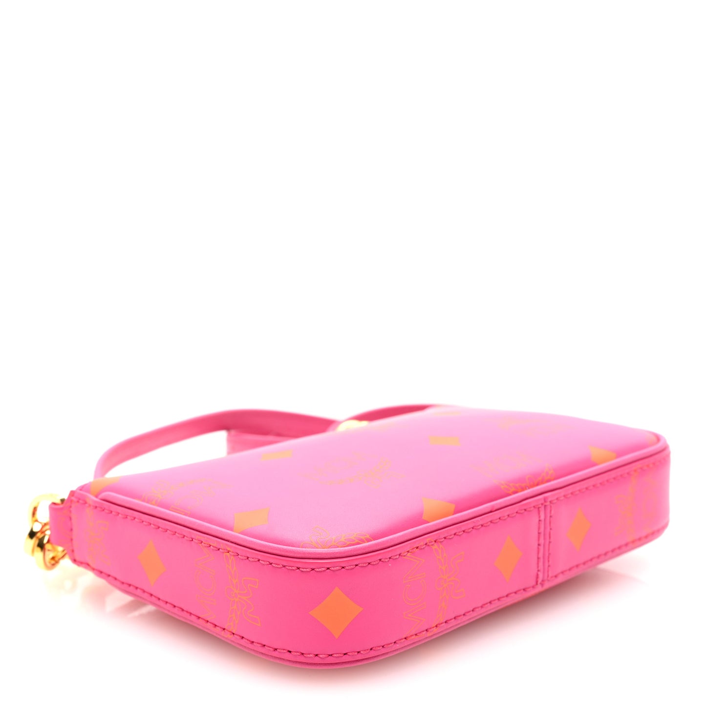 Calfskin Color Splash Mini Pouch on Chain Pink