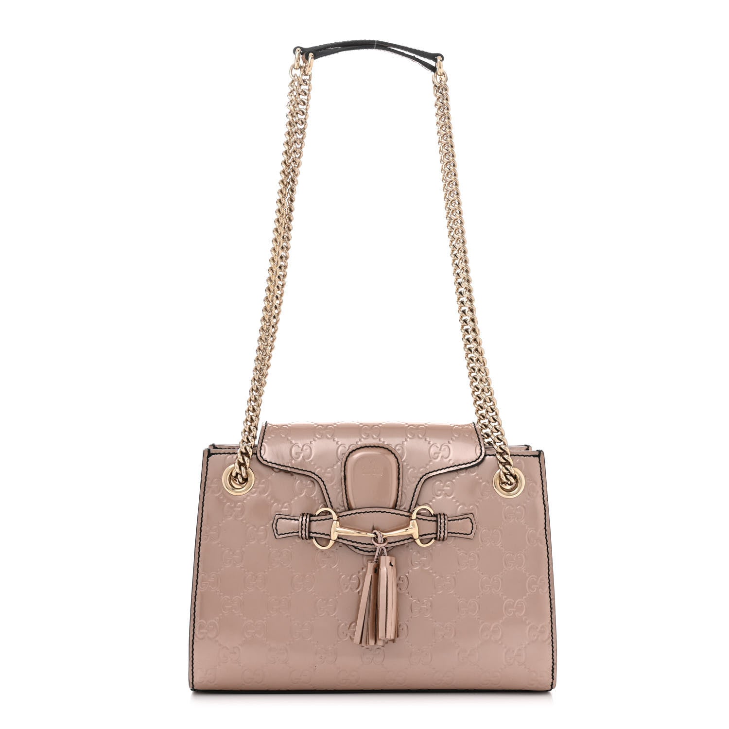 Gucci Shine Guccissima Small Emily Chain Shoulder Bag Dark Cipria 1 of 10