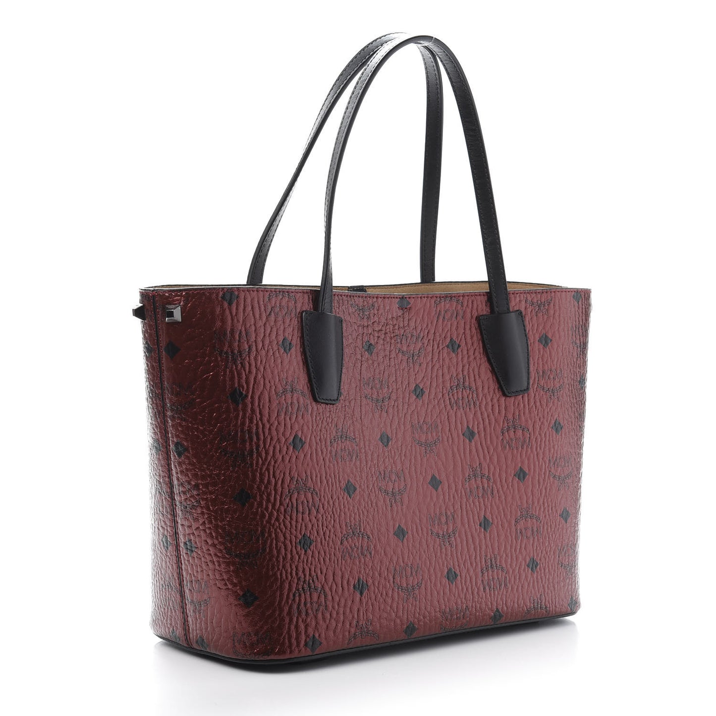 Metallic Visetos Shopper Tote Scooter Red