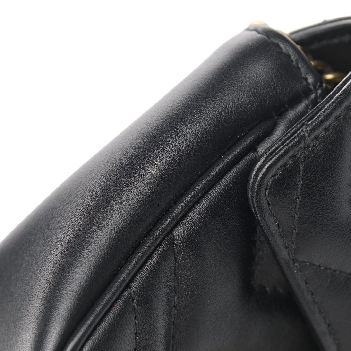 Calfskin Matelasse Super Mini GG Marmont Shoulder Bag Black