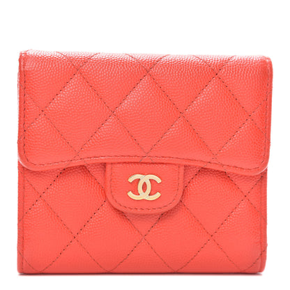 Chanel Caviar Quilted Compact Flap Wallet Red 1 of 8