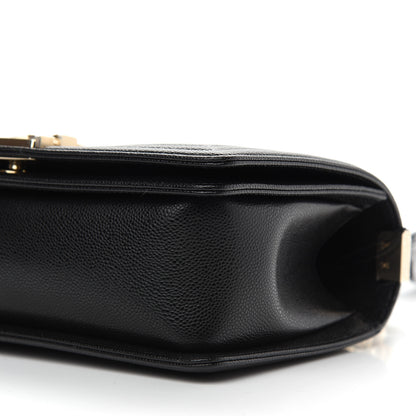 Chanel Caviar Chevron Quilted Medium Boy Flap Black 9 of 9