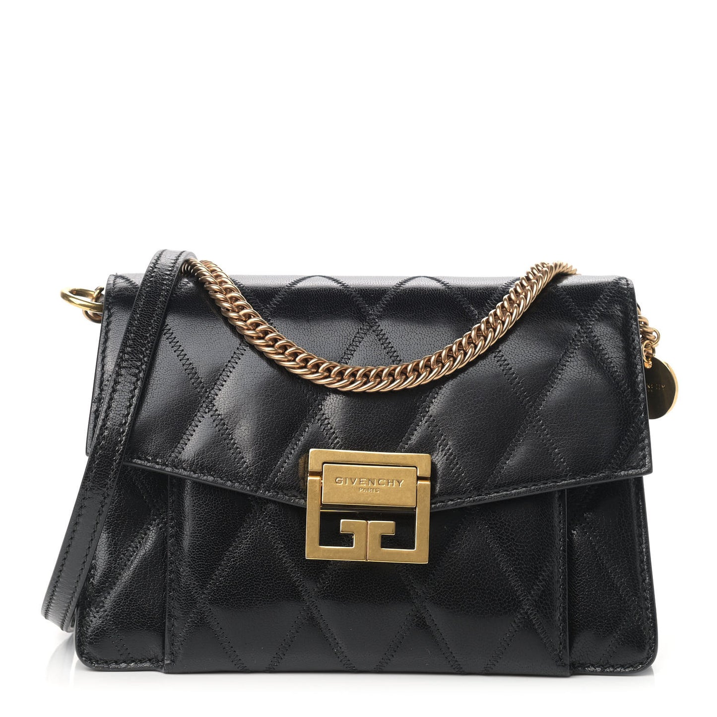Goatskin Quilted Small GV3 Shoulder Bag Black