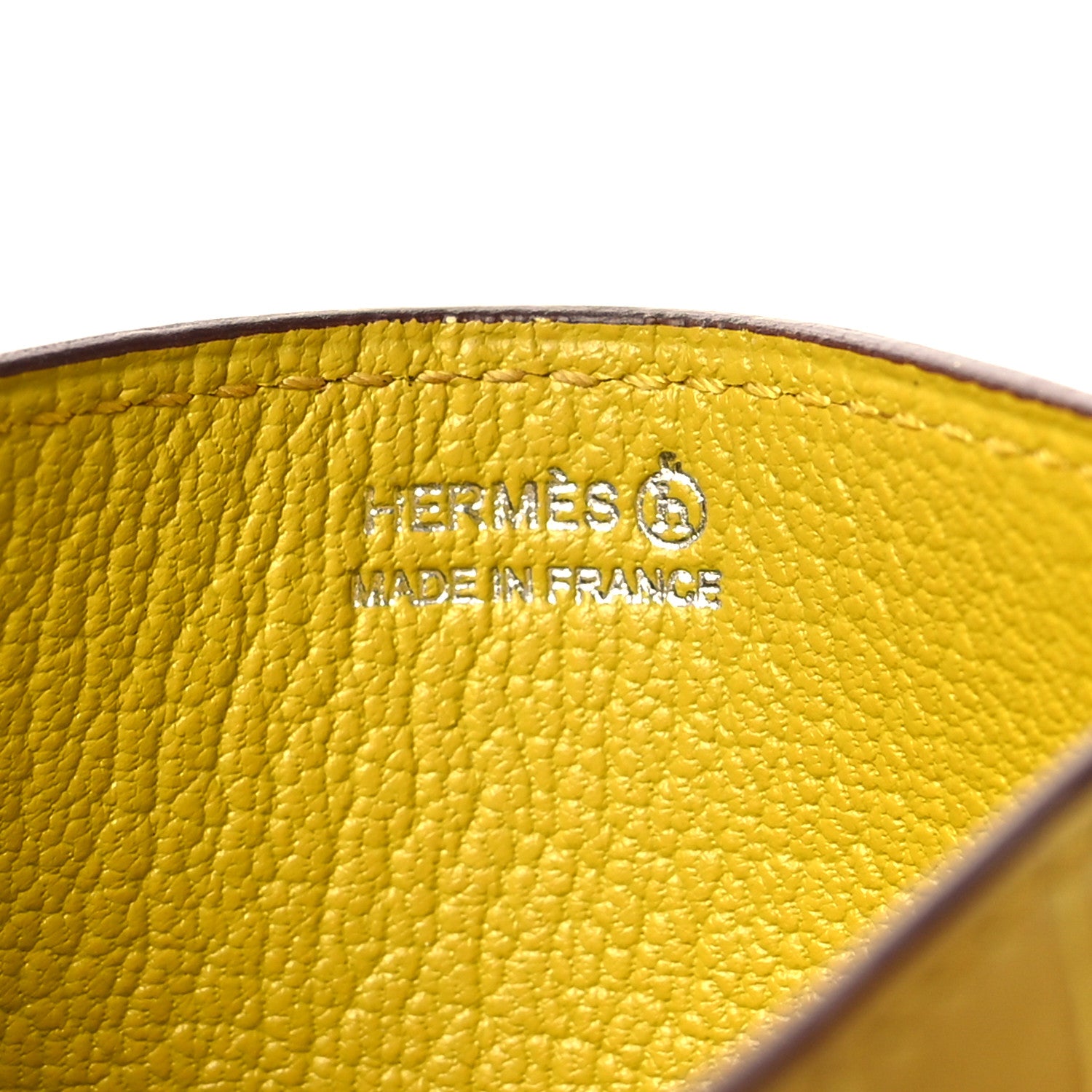 Hermes Matte Alligator Petit H Card Case Mimosa 6 of 8