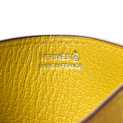 Hermes Matte Alligator Petit H Card Case Mimosa 6 of 8