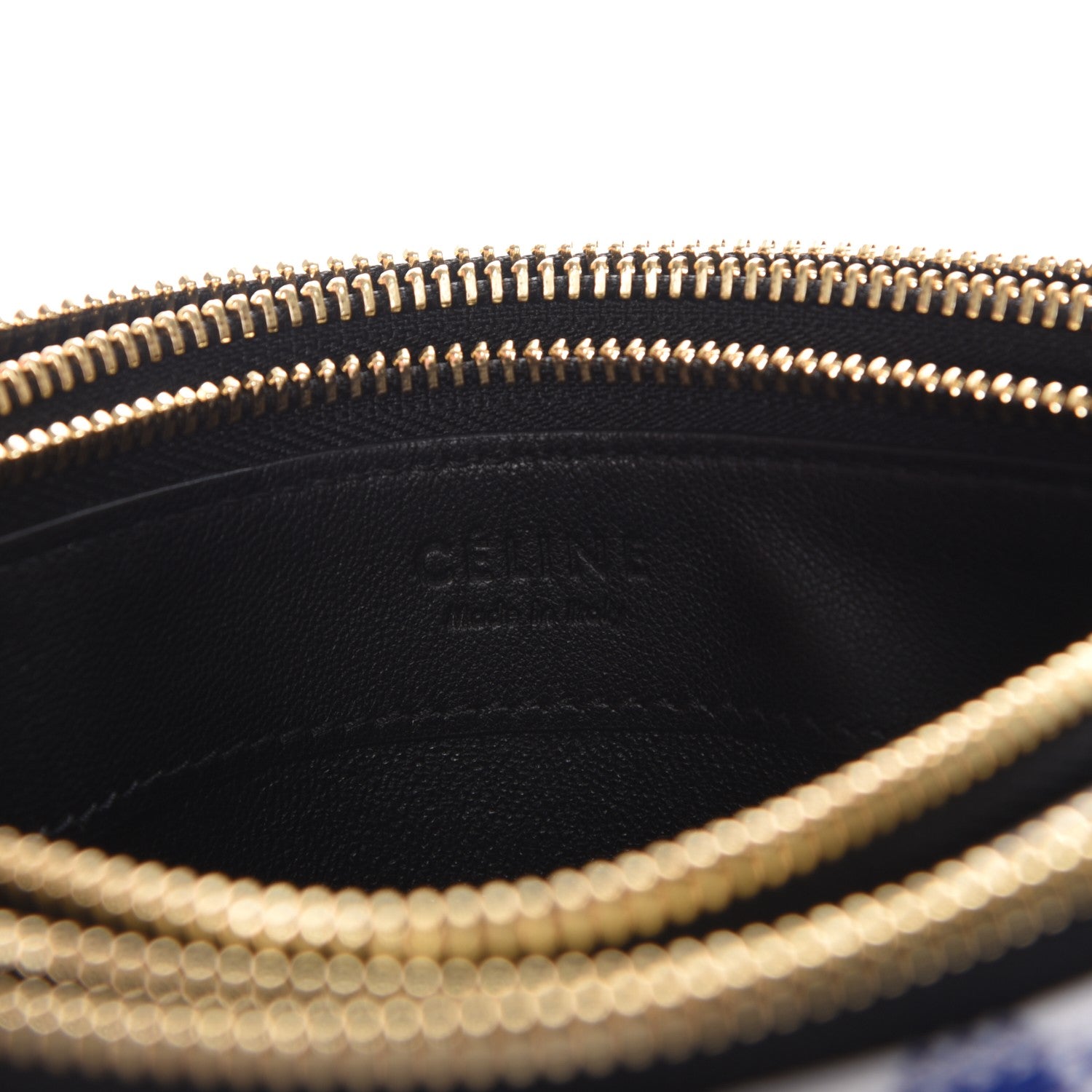 Celine Gingham Lambskin Small Trio Crossbody Bag Cobalt 6 of 7