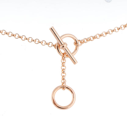 Hermes 18K Rose Gold Diamond Gambade Pendant Necklace 5 of 6