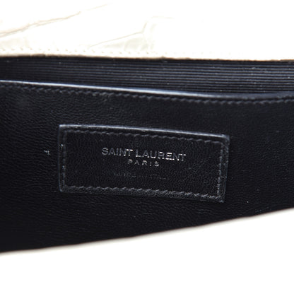 Saint Laurent Calfskin Crocodile Embossed Medium Classic Monogram Kate Tassel Satchel White 6 of 9