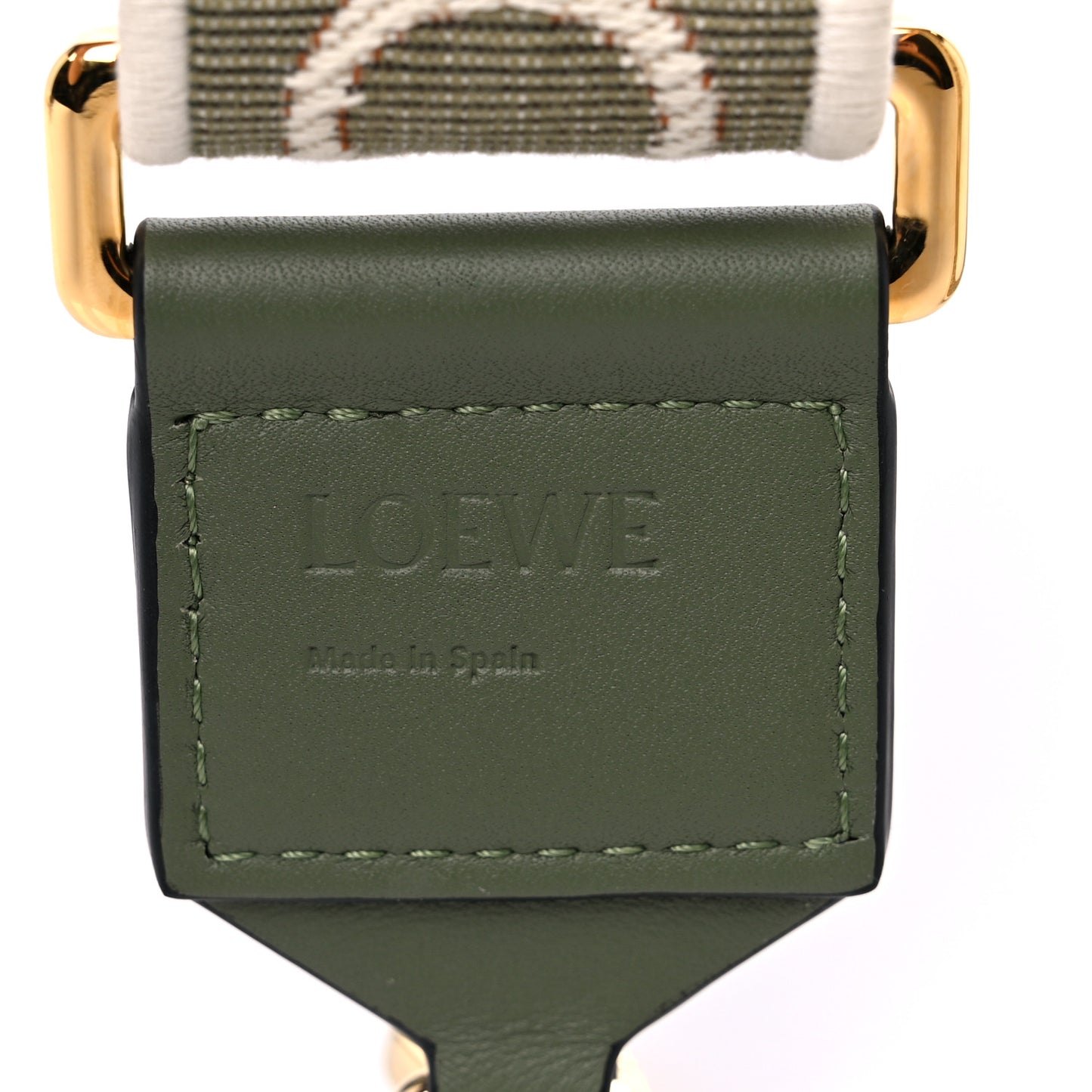 Calfskin Jacquard Anagram Strap Green Avocado Green