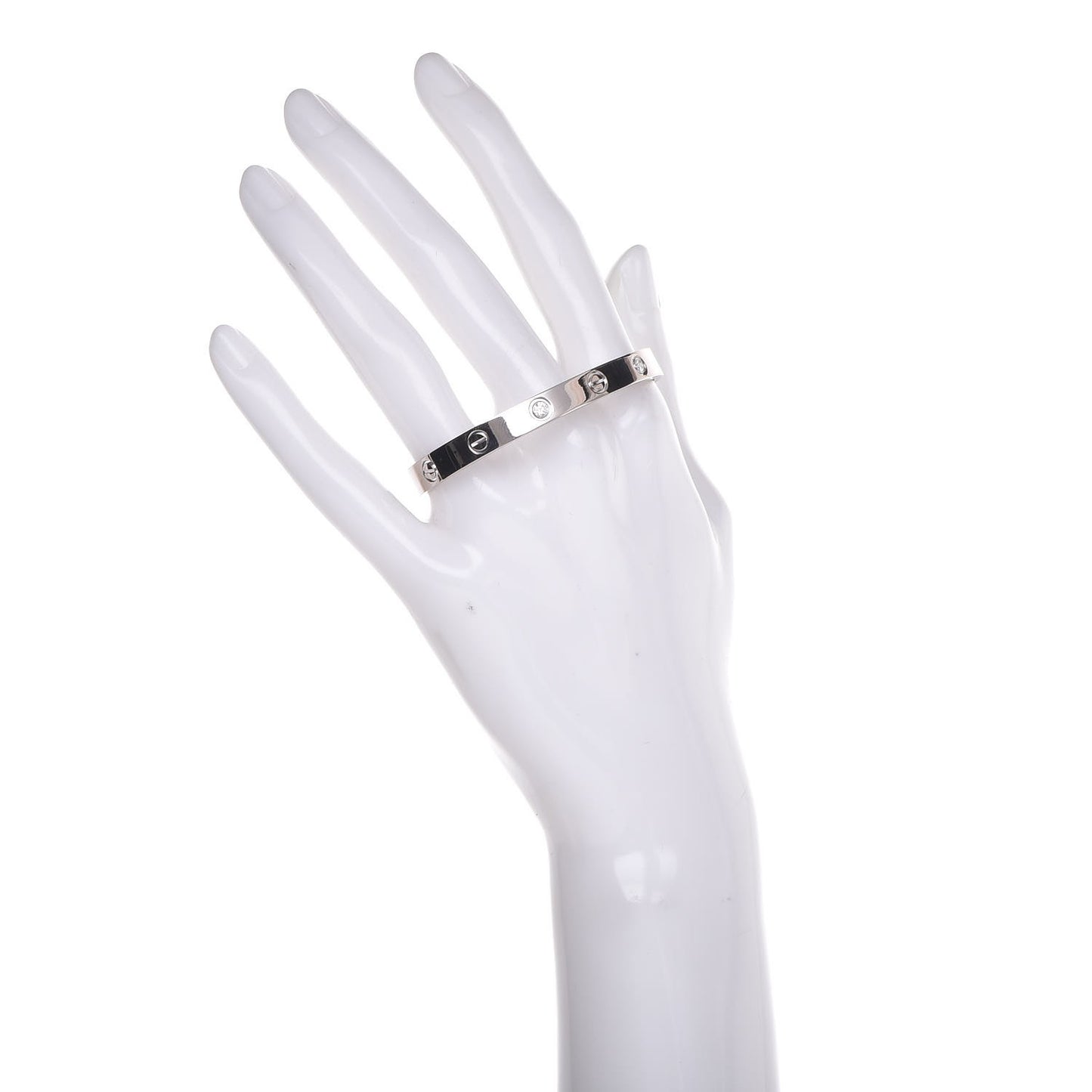 18K White Gold 4 Diamond LOVE Bracelet 16
