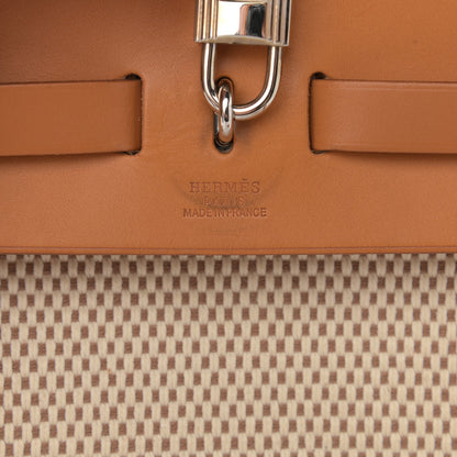 Hermes Toile Vache Calfskin Herbag 30 PM Backpack Natural 7 of 11