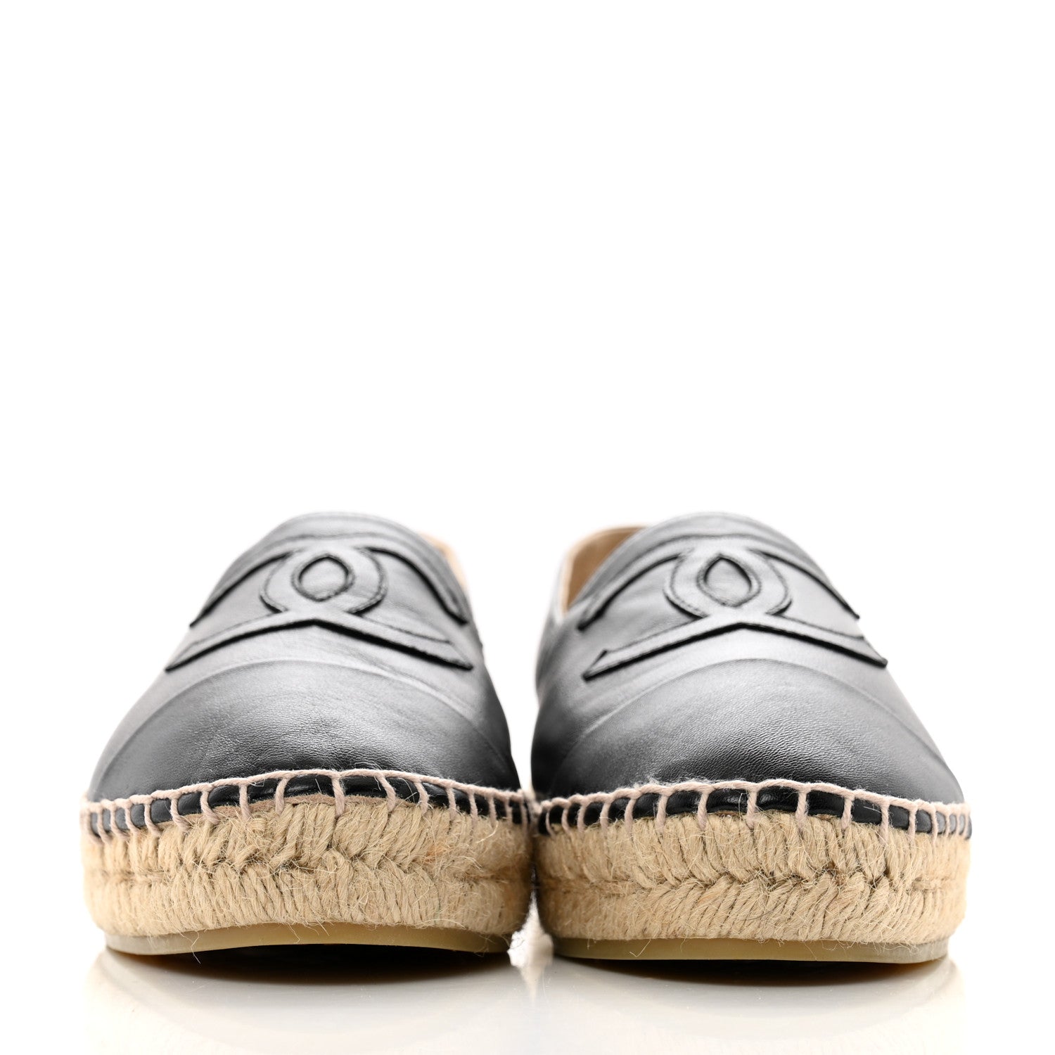Chanel Lambskin CC Espadrilles 37 Black 3 of 10